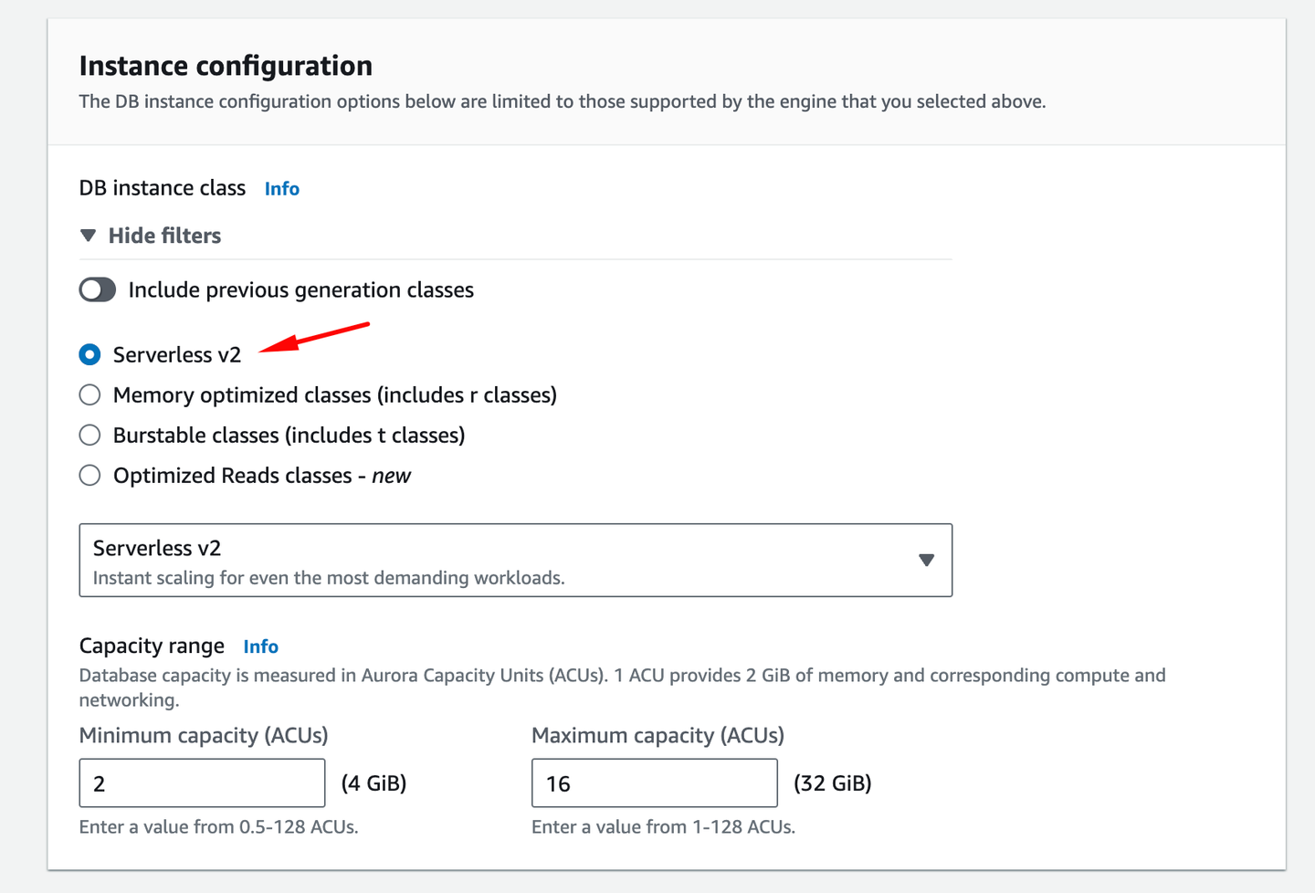 AWS Database Instance